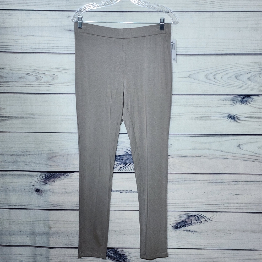 Weekend Andrea Jovine Khaki Color Pull On Elastic Waist Pants, Size Large
